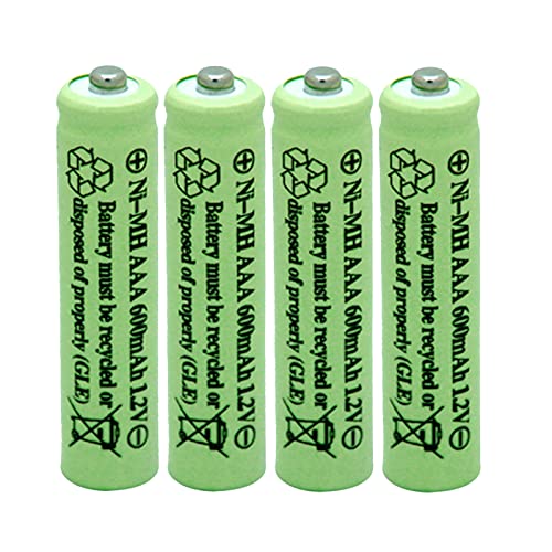 QBLPOWER Solar Light Batteries AAA Triple A NIMH 600mAh 1.2V Rechargeable for Garden Lights Remotes Mice(4Pcs)