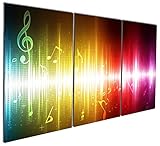 Gardenia Art - Beating Music Notes Canvas Wall Art Paintings Colorful Abstract Art Artwork for Home and Office Decoration, 16X24'' Per Piece, Unframed