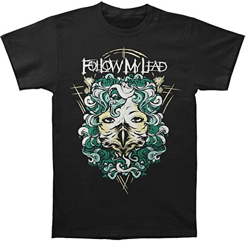 Follow My Lead Men's Owl Girl T-shirt Small Black