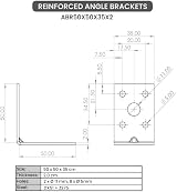 OMIDEAS 10x Galvanised Angle Brackets 50x50x35mm Heavy Duty Corner Joiner view 6