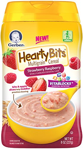 Gerber Baby Cereal Hearty Bits Multigrain Cereal Strawberry Raspberry, 8 Ounce