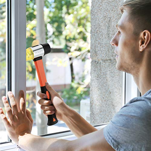 image for ZEXETT Rubber Mallet, 35mm Double-Faced Soft Hammer with Fiberglass Ha
