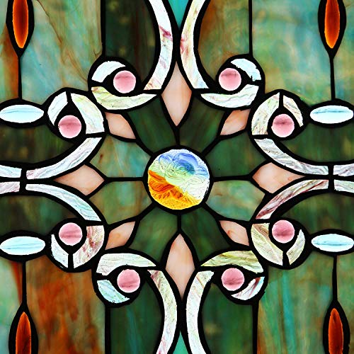 Yogoart Tiffany Stained Glass Victorian Window Panel 26" X 15" - Thumbnail 2