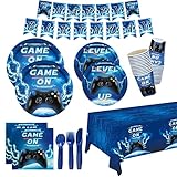 Video Game Party Supplies Kit Serve 25,Includes