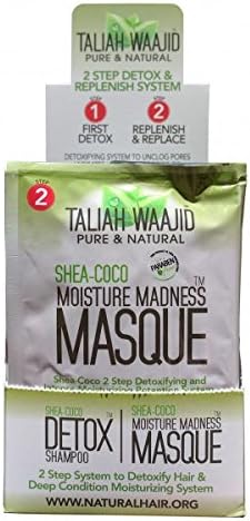 Taliah Waajid Shea Coco Detox Shampoo 0.7 Ounce & Moisture Madness Maque Pack, 1.7 Ounce