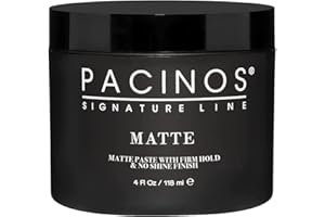Pacinos Matte Hair Paste - Firm Hold, No Shine, Sculpting & Styling Wax, Long Lasting Definition & Texture, No Flakes, All Hair Types, 4 fl. oz.