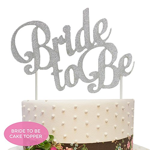 Bride to be cake topper - silver bachelorette party gif…