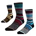 Mens Dress Socks-Striped Crew Socks with Funky Colorful Patterned-Novelty Socks with Comfort Combed Cotton US Size 8-12 3 Pack SEESILY (1)