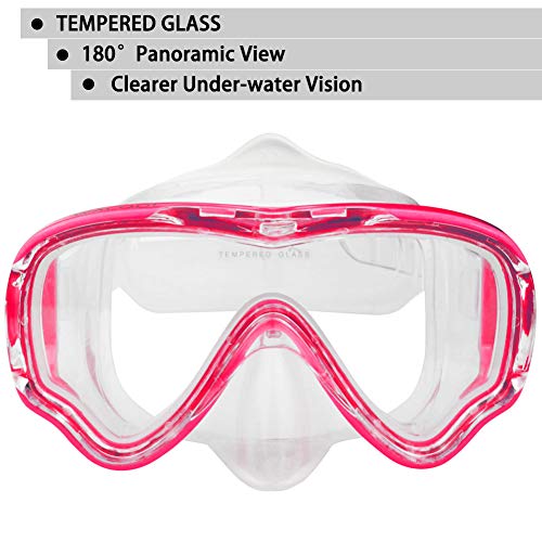 image for WACOOL Snorkeling Snorkel Package Set for Kids Youth Junior, Anti-Fog 