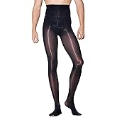 BEFASY Men's High Elastic 8D Oil Shiny Glossy Pantyhose with Sheath Nylon Sheer Stockings with Toes