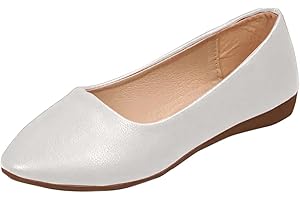 Women's Flats Shoes Dressy Business Casual Ballet Flat Work Dress Shoes Comfortable PU Leather Slip on Shoe
