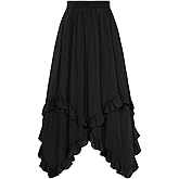 Scarlet Darkness Long Skirts for Women High Waist Renaissance Skirt Maxi Skirt with Pockets