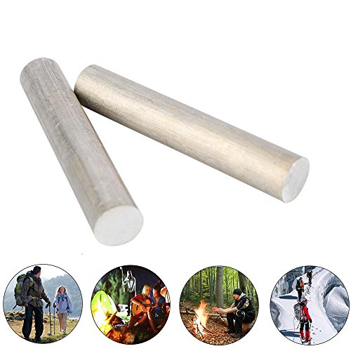 Moshbu 5Pcs 18mm x 100mm/0.7″ 4″ High Purity 99.99% Magnesium Metal Rod Mg Fire Starter Survival Emergency Rod Well Sparks for Camping Hiking Traveling