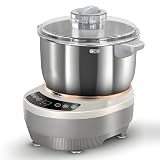 QCQDL Electric Dough Maker Machine with Fermentation Function, 7L Large Capacity Household Dough Mixer, 304 Stainless Steel, Microcomputer Timing, Front Touch Panel, Gray,7L
