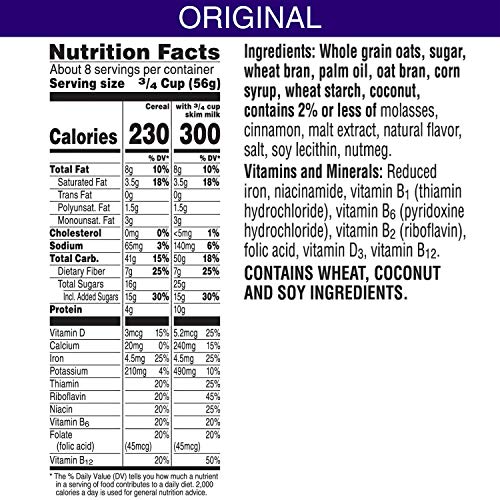 Kellogg’s Cracklin’ Oat Bran Breakfast Cereal, High Fiber Cereal, Kids