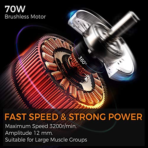 Everyfun Massage Gun Deep Tissue, Muscle Massager Gun, Handheld Electric Percussion Massager for Athletes, Super Quiet Powerful 3200mAh LG Battery 10H Working Time