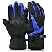 Vbiger Ski Gloves Snow Mittens Waterproof Winter Warm Cycling Gloves (XL, Blue 3)