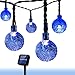 Christmas Solar String Light 26ft 40LED Fairy String Lights Bubble Crystal Ball Lights for Garland Garden Home Patio Lawn Party Holiday Outdoor Decor (Blue)