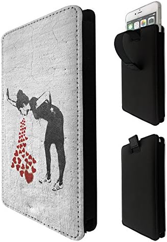 000217 - Banksy Graffiti Art Vomit Hearts Girl SONY z1 z2 z3 z5 m2 m4 x xa xa1,HTC m8 m9 m10 530 620 628 u play u11 A9 Quality Tpu Leather Pull Tab Pouch Case Sleeve Cover