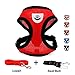 INVENHO Mesh Harness with Padded Vest for Puppy and Cats No Choke Design Ventilation Gift with One Leash & Seat Belt(X-Small,Red)