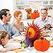 AerWo 1Pc Thanksgiving Turkey Centerpiece + 2Pcs Pumpkin Centerpieces Table Decoration for Thanksgiving Harvest Party Decorations