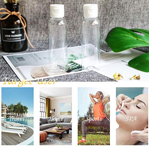  Travel Bottles Tsa Approved，2 oz Plastic Bottles Small Squeeze Bottles Leak Proof Silicone Travel Size Containers With Flip Cap(30 Pack, 2 Funnels Included) - Thumbnail 6