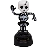 Solar Dancing Skeleton Shaking Head Doll, Spooky Halloween Car Decor | Spooky Bobblehead Toy, Halloween Car Dashboard Decoration, Solar Powered Dancing Figure, Party Ambiance