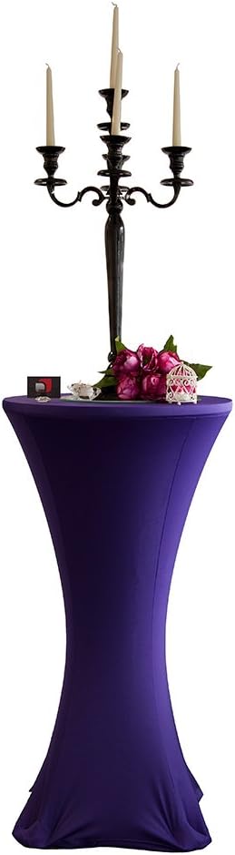 Decor Essentials SPANDEX LYCRA COCKTAIL TABLE COVERS 76 CM-09 COLORS EVENTS CONFRENCES WEDDINGS (Purple)