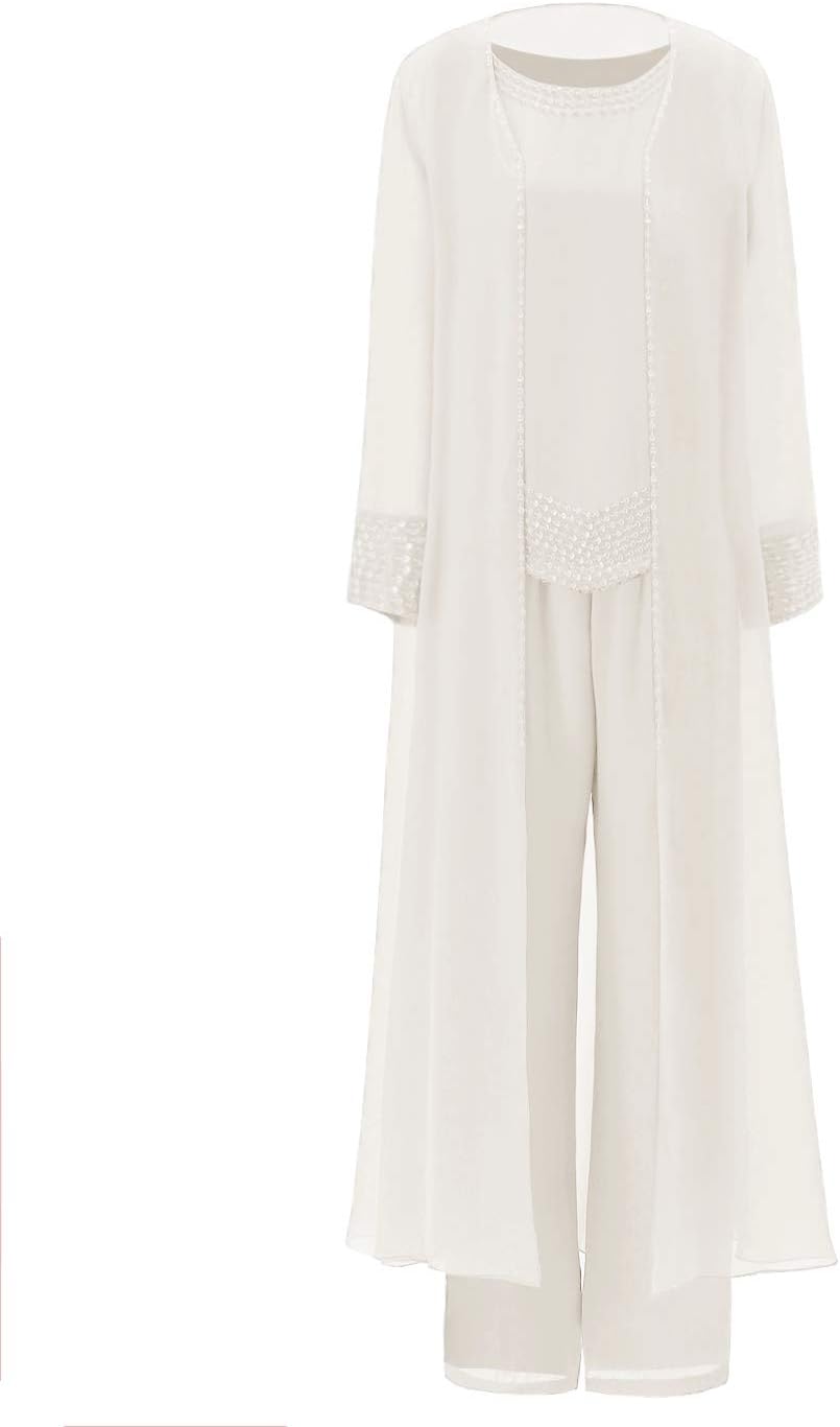 Fitty Lell Women's Champagne Three-Pieces Mother Of The Bride Dress Evening Gown Suits
