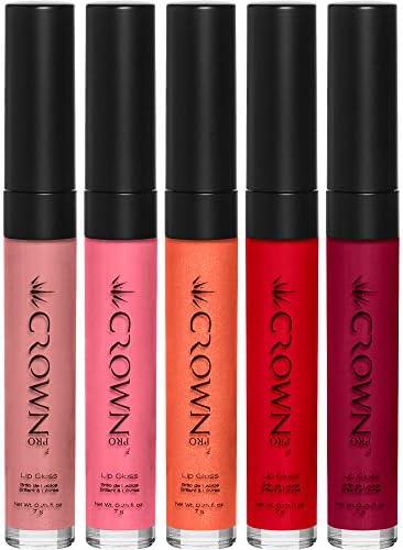 Crown PRO - Full Coverage Lip Gloss - Complete Collection, Set of 5, .25 Fl Oz Each