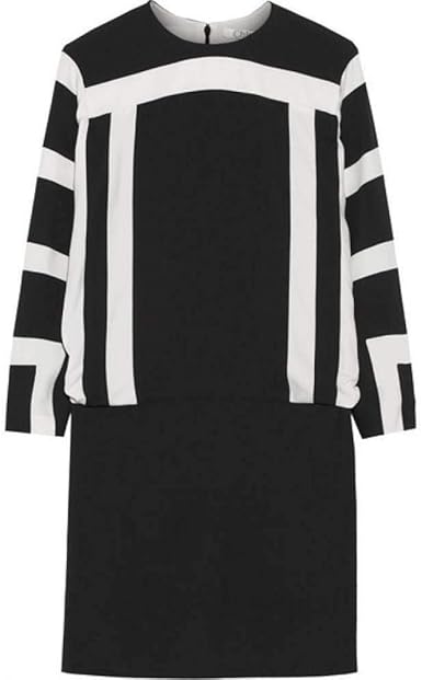 white printed crepe dress