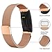 VICARA Compatible Fitbit Inspire HR Bands/Fitbit Inspire Bands,Inspire Accessory Milanese Stainless Steel Women Men Adjustable Replacement Straps for Fitbit Inspire/Inspire HR Tracker (Rose Gold)