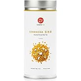 Senbird Premium Genmaicha - Caffeine-Free Japanese Mochi Rice Tea - From Hokkaido, Japan - Herbal Tea in Airtight Tin (3.5oz/100g)