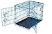 Internet's Best Double Door Steel Crates Collapsible and Foldable Wire Dog Kennel, 24 Inch (Small), Blue