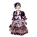 Victorian Blonde Hair Purple Velvet Dress 14 Inch Decorative Porcelain Doll