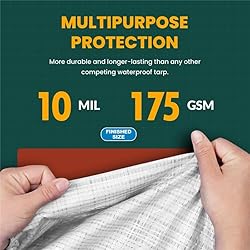 Large Waterproof Tarp - Heavy Duty 10 Mil Thick