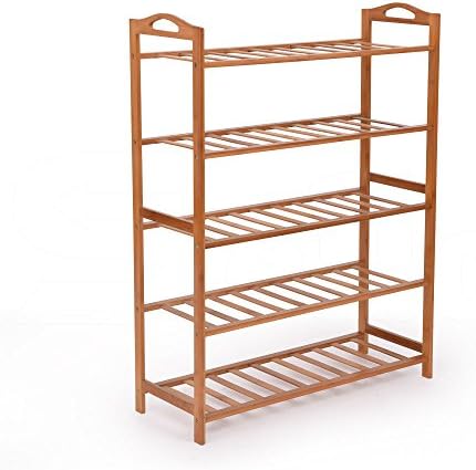 5 Tier Natural Bamboo Shoe Rack