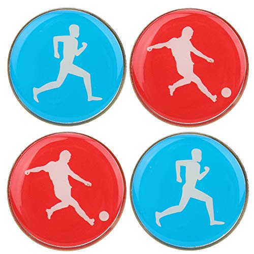 Alomejor Football Soccer Referee Flip Coin 4pcs Two‑Sided Sports Football Pattern Pick Referee Side Toss Coin