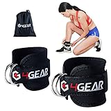 Ankle Straps for Cable Machines - Double D-Ring, Adjustable for Men and Women - Premium Ankle Cuffs for Abs, Leg & Glute Workouts - Carrying Bag Included
