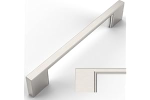 Amerdeco 10 Pack Brushed Satin Nickel Cabinet Pulls - 5 Inch(128MM) Hole Centers Kitchen Handles for Cabinets and Cupboards - ZH0060