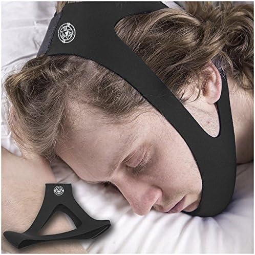 Rezpeera Pro Premium CPAP Adjustable Anti Snore Chin Strap - Stops Snoring (Black - One Size Fits Most)