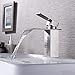 KES cUPC NSF Certified SUS304 Stainless Steel Waterfall Bathroom Vanity Sink Faucet with Extra Large Rectangular Spout Lead-free, Brushed Finish, L3186A