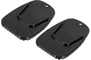 ACROPIX Universal Motorcycle Kickstand Support Plate Pad Black - Pack of 2
