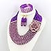 Africanbeads 8 Rows Purple Champagne Crystal Jewelry Set,Bride Jewelry Set,Wedding Beads Jewelry Set