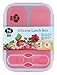 Kitchen Pro 101 Expandable & Collapsible Bento Box Silicone Container Children/Adult Lunch Box, 3 Compartments (Red) As Seen On TV