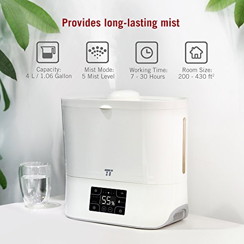 image for TaoTronics Top Fill Humidifiers with Ceramic Filter, 4LUltrasonic Cool