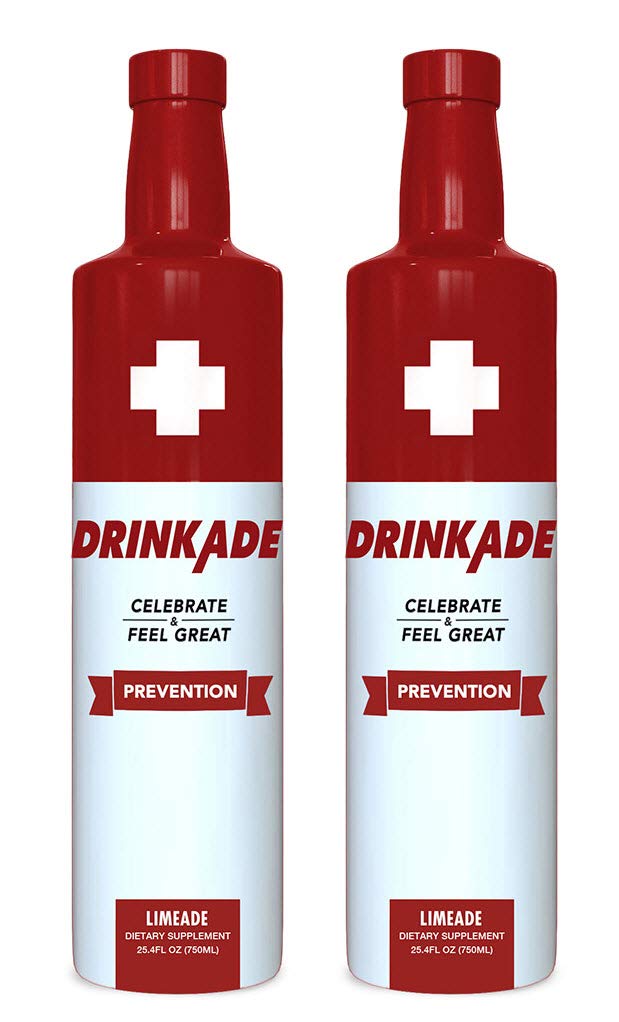DrinkAde Prevention (2 Pack of 750ml Bottles) Hydration & Liver Detox