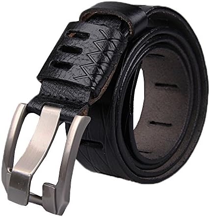 Men's Belt, biyimall Mens Genuine Leather Belt for Dress & Jeans - Big & Tall Size