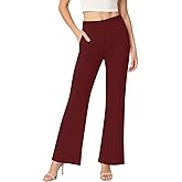 YSYOKOW Women's High Waisted Flare Pants Stretchy Business Casual Holiday Trousers with Pockets for Women Trendy