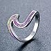 Bamos 925 Sterling Silver Ring Wave Ocean Beach Lab Created white Opal. Silver Ring sizes 5-10